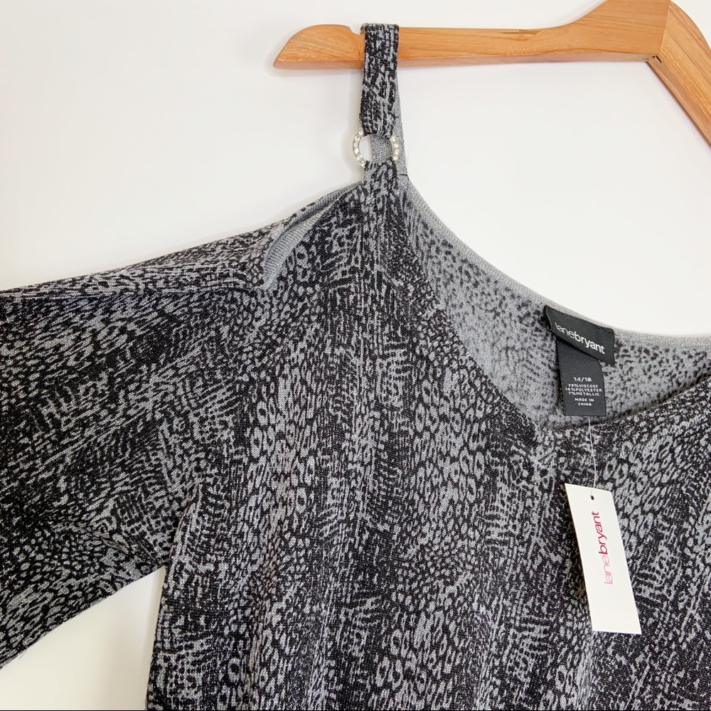 NWT Lane Bryant Metallic Cold Shoulder Tunic 14 16 - Picture 6 of 8